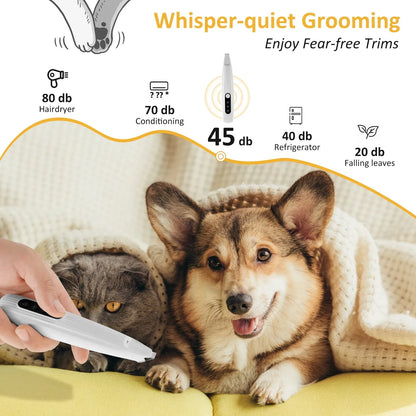 Ultimate Pet Dog Paw Trimmer with LED Light - Low Noise, High-Speed, Waterproof Grooming Tool for Dogs and Cats