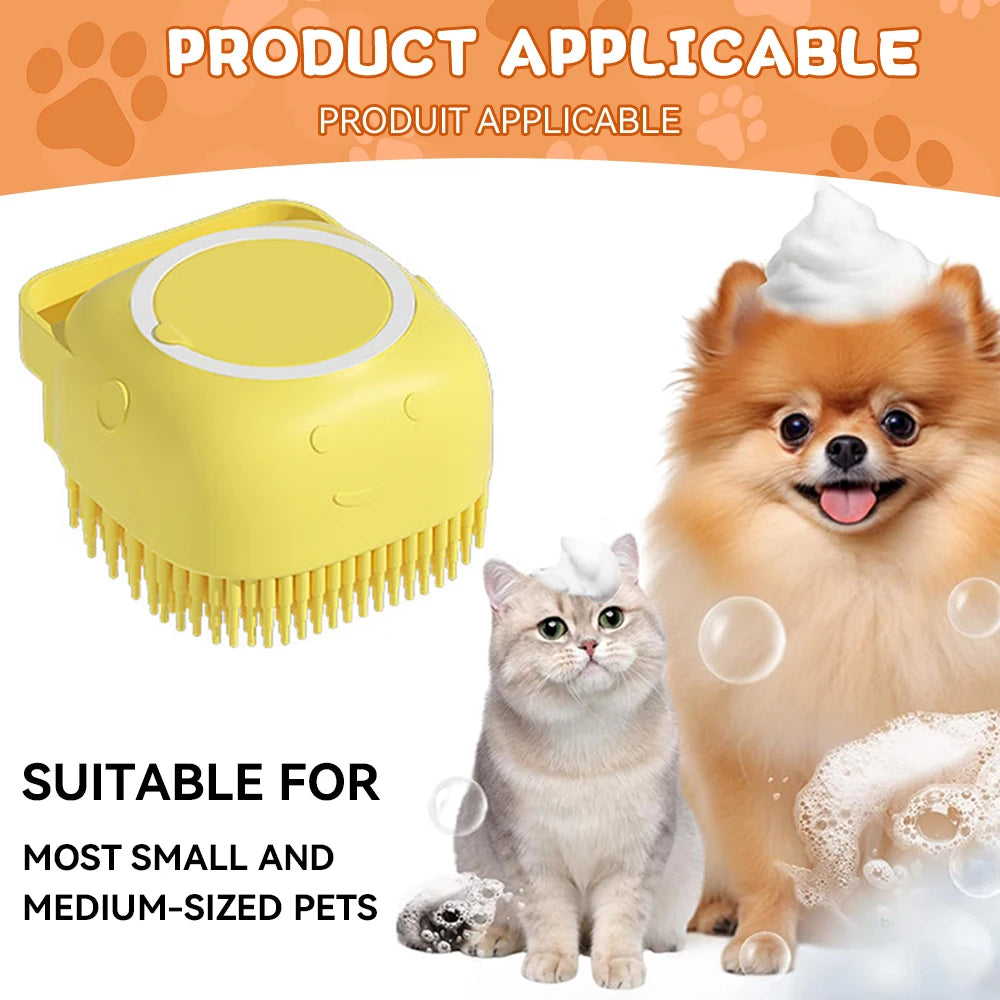 Transform Bath Time into a Spa Experience with Our Dog Bathing Brush - The Ultimate Pet Massage Tool with Shampoo Dispenser for Dogs and Cats