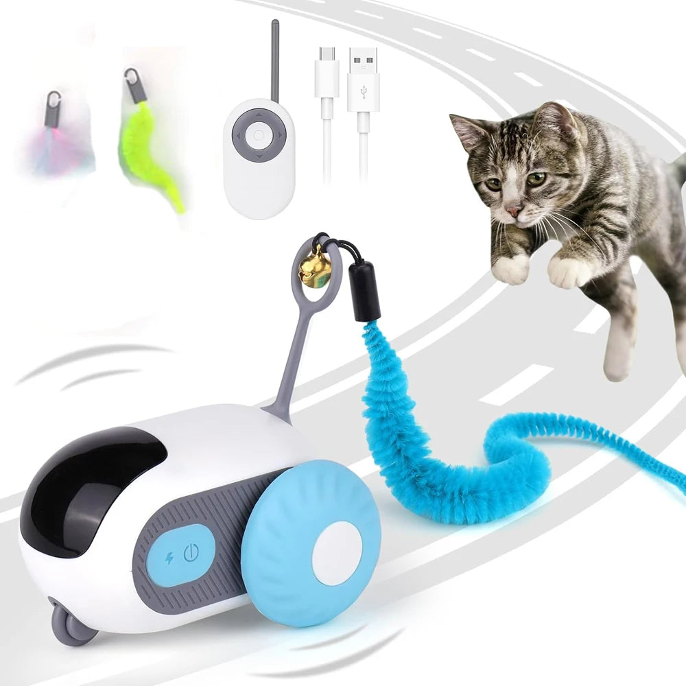 Interactive Smart Cat Toy Car - 2 Modes Remote Control for Engaging Play and Training