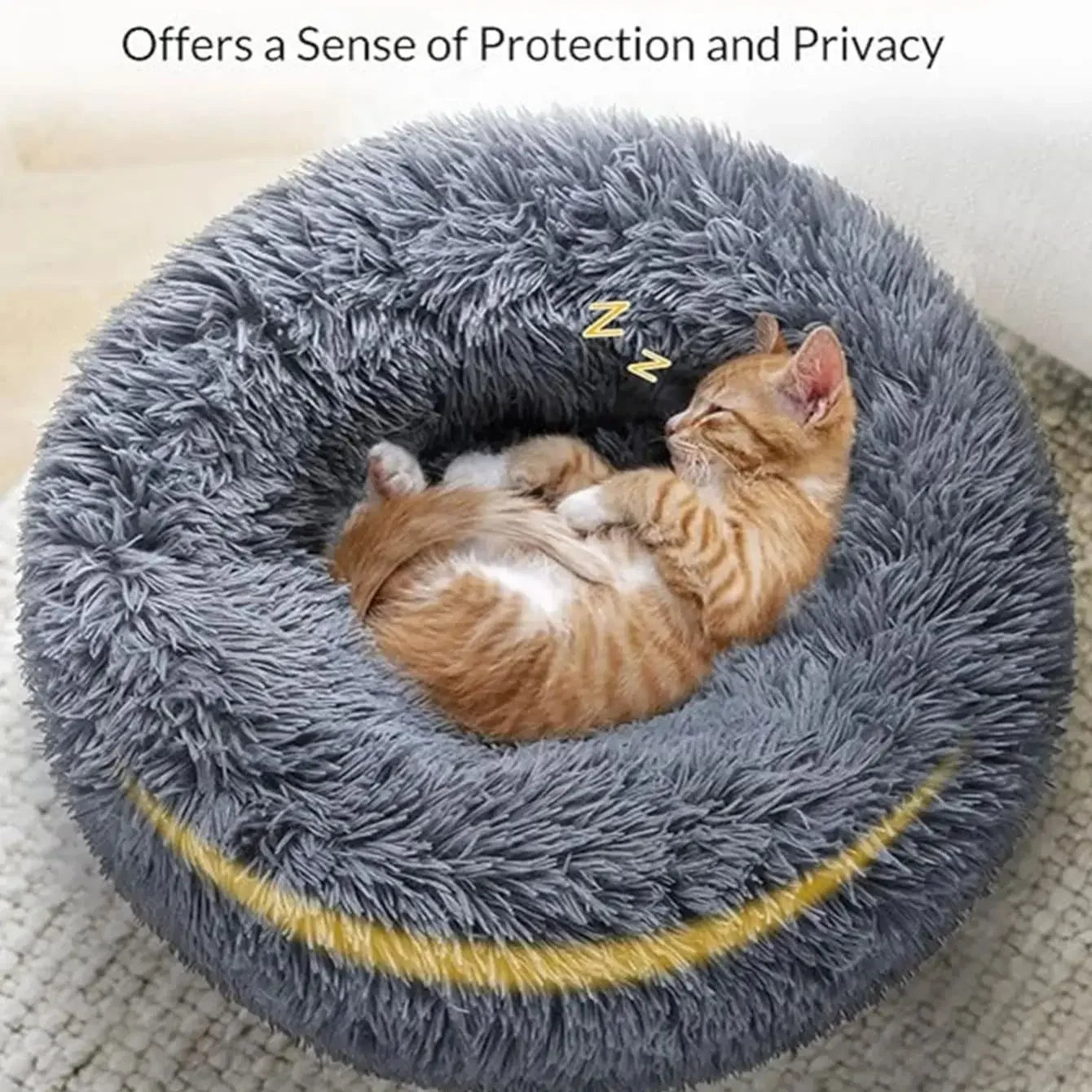 Cozy & Stylish Round Pet Bed for Large Dogs and Cats - Super Soft Plush Winter Sleeping House
