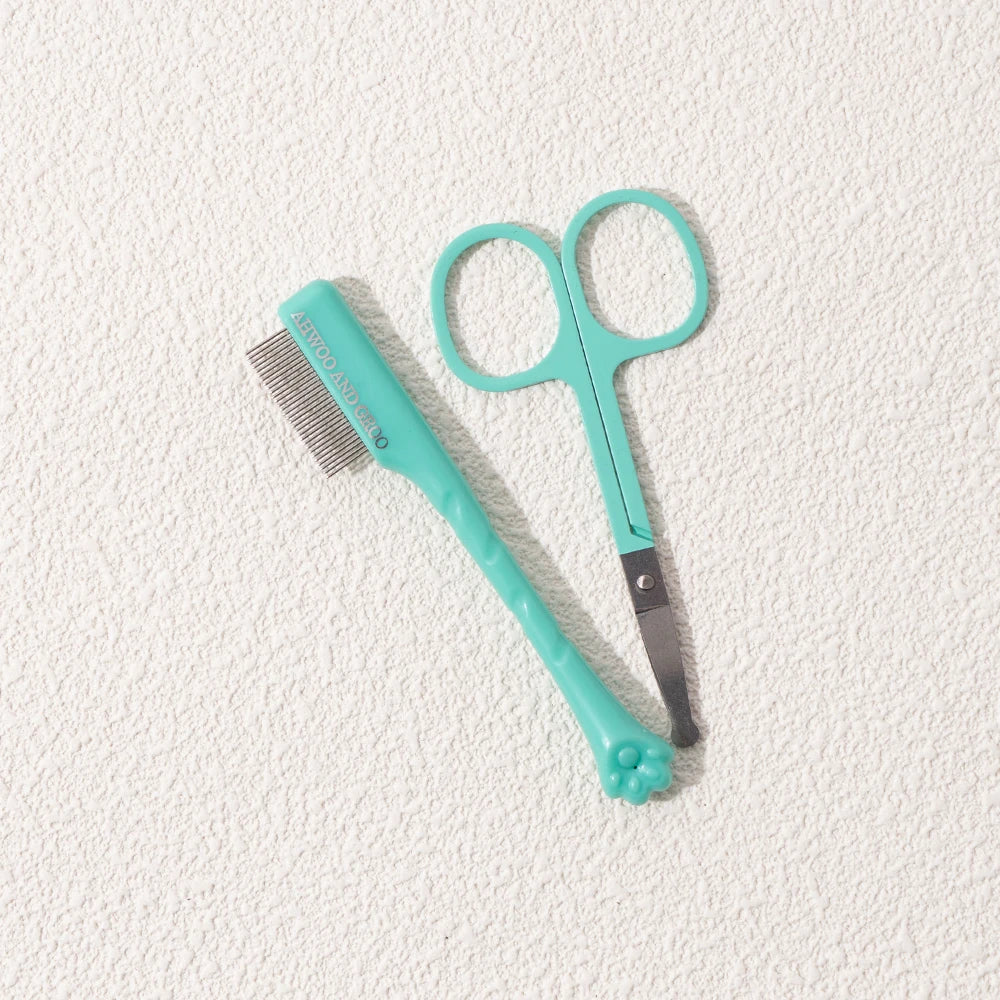 Ultimate Pet Facial Cleaning Comb Set for Tear Stains and Eye-Poop - Perfect for Dogs and Cats!