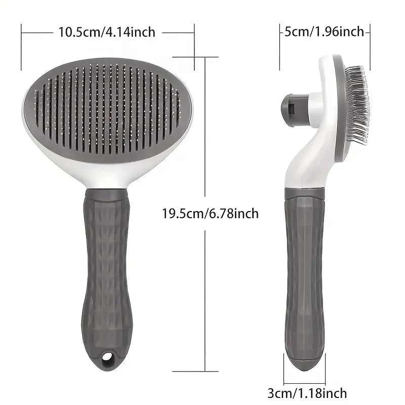 Effortlessly Groom Your Pets with the One-Click Hair Removal Comb - Automatic Slicker Brush for Dogs and Cats