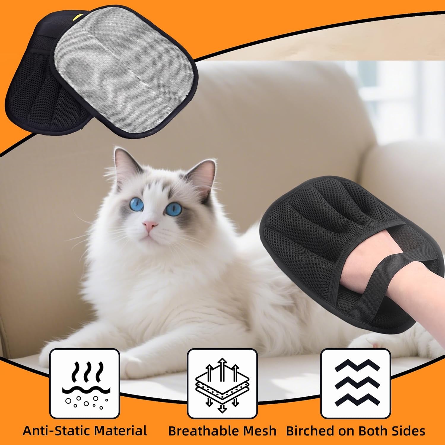 Revolutionary Pet Hair Remover Glove - Effortlessly Banish Pet Fur from Furniture, Clothes, and More!